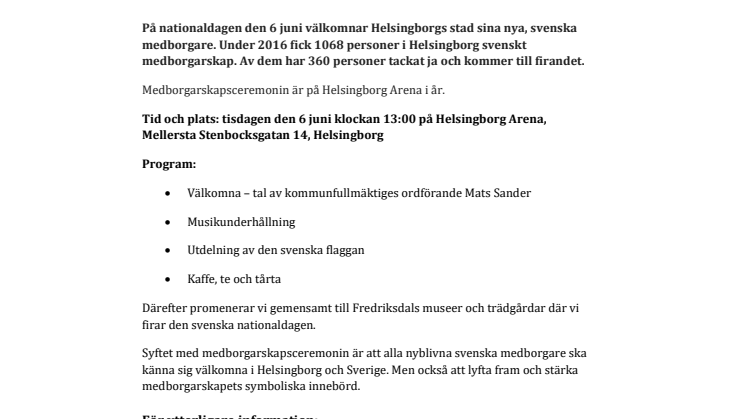 Vi välkomnar Helsingborgs nya svenska medborgare 