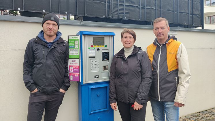 Fredrik Gustafsson, Susanne Edsgård och Esbjörn Nilsson från Karlstads Parkerings AB. 