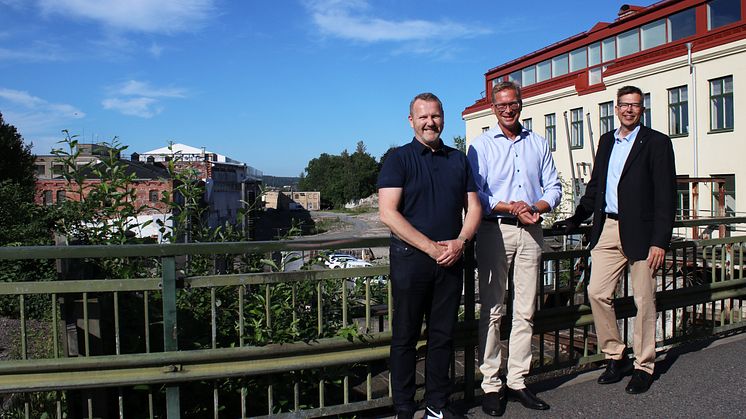 Fr.v: Bjarne Fjellanger, Mölndala Fastighets AB; Mats Bergh, Johanneberg Science Park; Christian Schwartz, Mölndal Energi