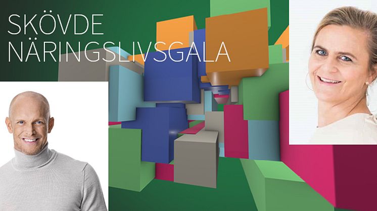 Skövde näringslivsgala leds i år av Tobias Karlsson och Tina Thörner.
