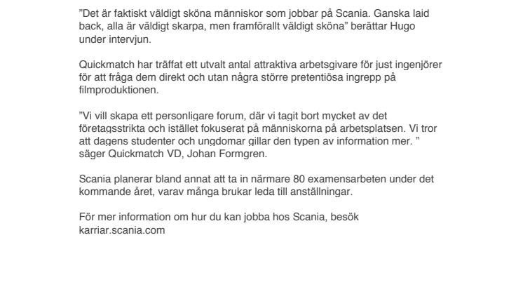 Scania gillar teknikstudenter