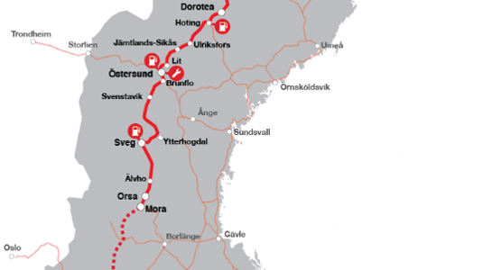 Spårkarta Inlandsbanan