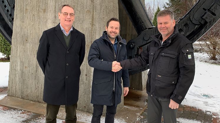 Sten Bergman, CTO Solör Bioenergi AG - Nicklas Eld, regionchef Solör Bioenergi Väst - Anders Malmström, VD Bionär Närvärme AB