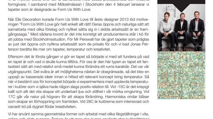 Mr Perswall frågar Form Us With Love - What's your story?
