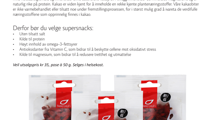 Nyhet! Supersnack fra Supernature