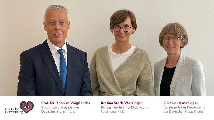 Bundesforschungsministerin Bettina Stark-Watzinger MdB zu Besuch bei der Deutschen Herzstiftung