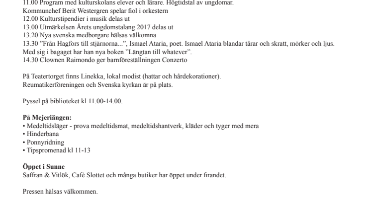 Sunne firar nationaldagen – i år med medeltidstema