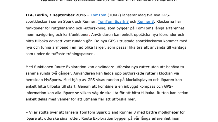 TomToms nya GPS-sportklockor låter dig upptäcka nya höjder