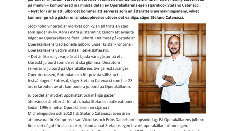 Åttarätters julbord med “surprise” på Operakällaren