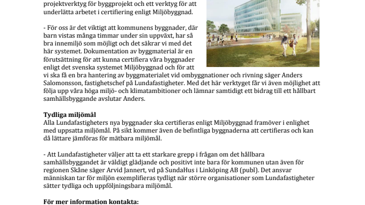 Lunds kommun satsar på SundaHus Miljödata