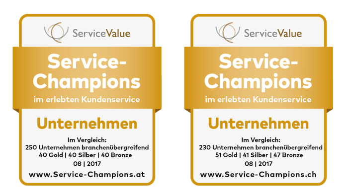 Service-Champions 2017 in Österreich und der Schweiz gekürt