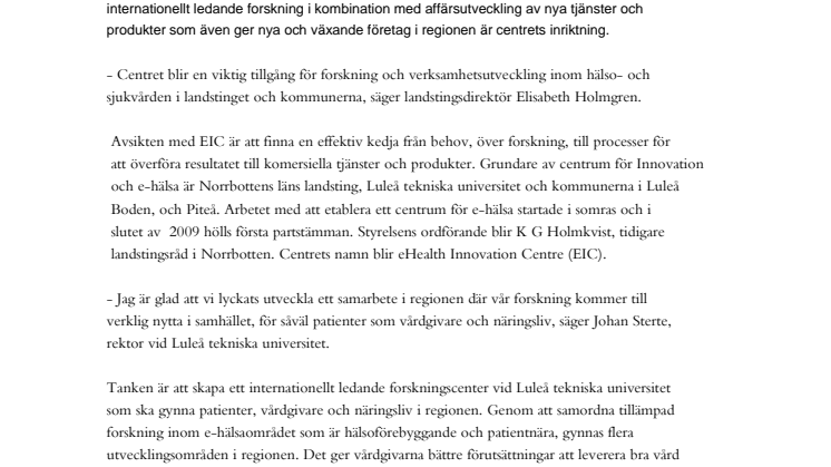 Nytt center för e-hälsa gynnar patienter och företag