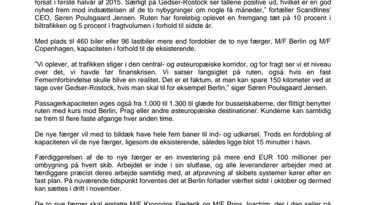 Scandlines med mere kapacitet