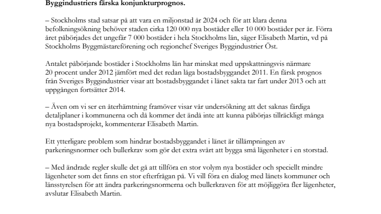 Hälften av planerade bostadsprojekt sätts inte igång  i Stockholms län