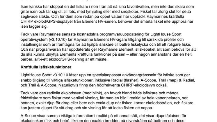 Förvandla displayen på din Raymarine Element HV Sonar/GPS till den ultimata isfiskemaskinen