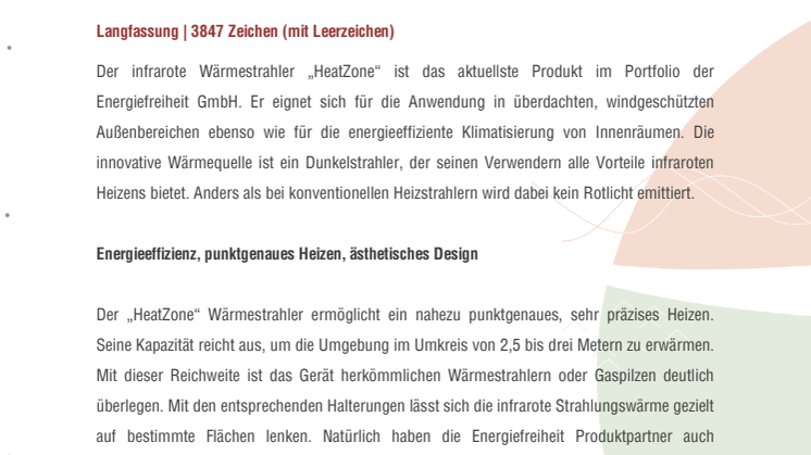 Energiefreiheit „HeatZone“ – der brandneue Infrarotstrahler ohne Rotlicht