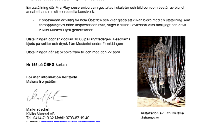 Fantasifulla konstinstallationer på Kiviks Musteri i påsk