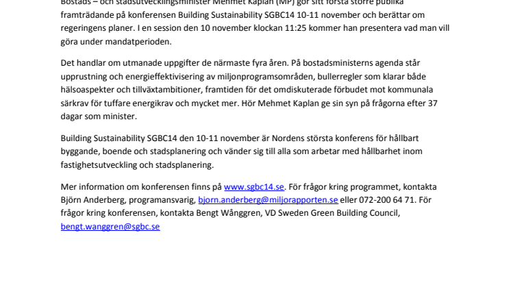 Sveriges nya bostads- och stadsutvecklingsminister presenterar sig