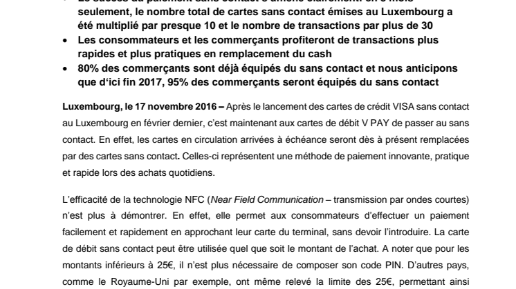 Le Luxembourg passe résolument au contactless