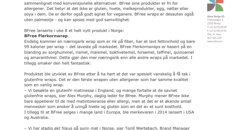 Næringsrik wrap fra ny og spennende leverandør 