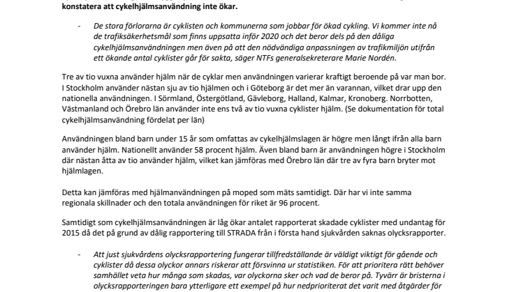 Ännu ett förlorat år för cykelsäkerheten… 