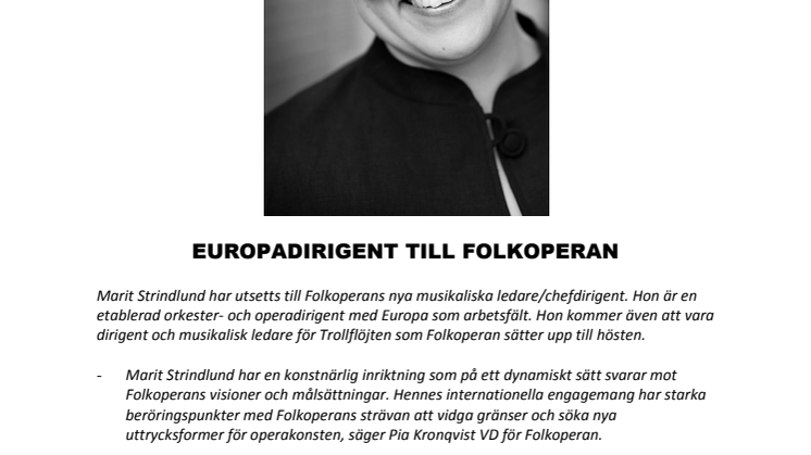Europadirigent till Folkoperan