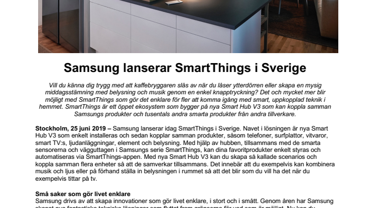 Samsung lanserar SmartThings i Sverige 
