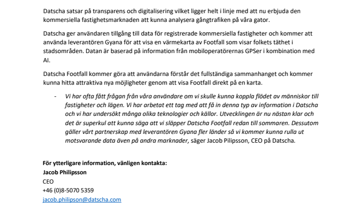 Ny tjänst visar hur vi rör oss på riktigt på gatorna - Datscha Footfall