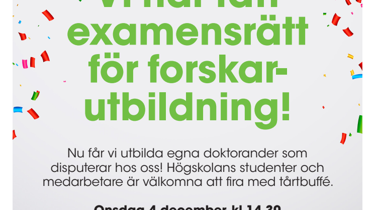 Fira forskarutbildningen med tårta!