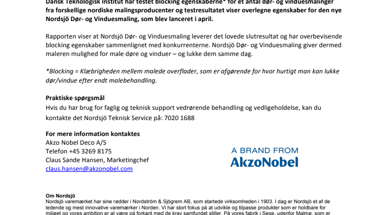 Bedst i test: Nordsjö Dør- og Vinduesmaling