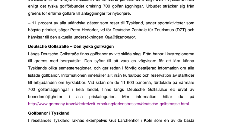 Spela golf i reselandet Tyskland