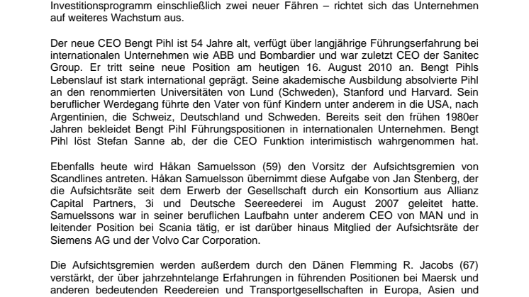 Scandlines verstärkt die Führungsspitze