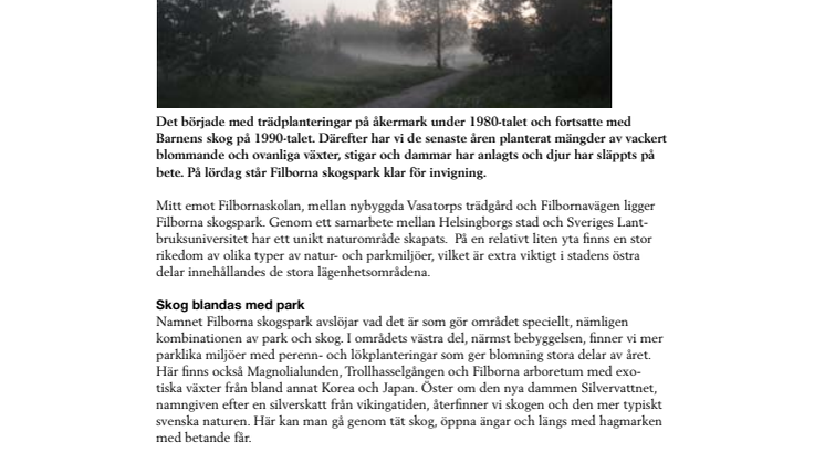 Invigning av Filborna skogspark den 22 oktober