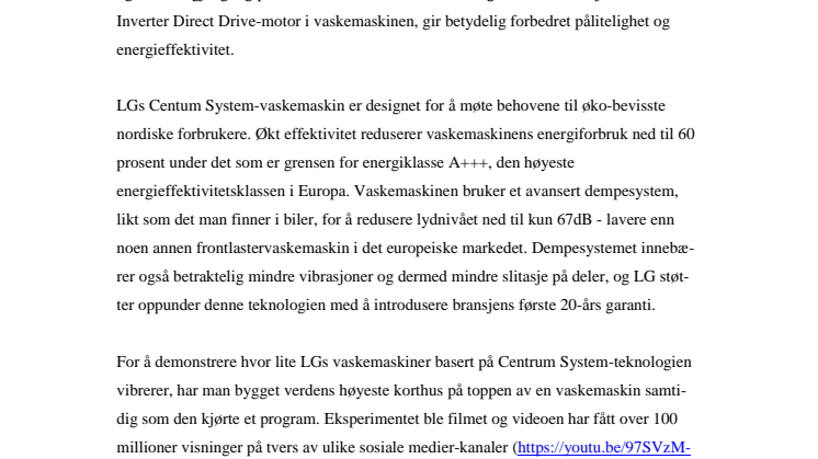 LG introduserer Centrum System-sortimentet i Norden 