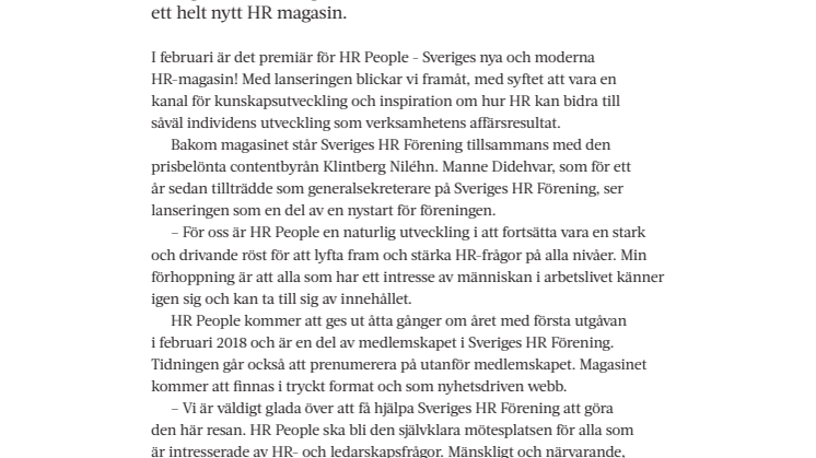 Premiär för HR People!