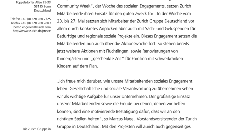 „Woche des sozialen Engagements“:  Mitarbeiter setzen Einsatz für den guten Zweck fort