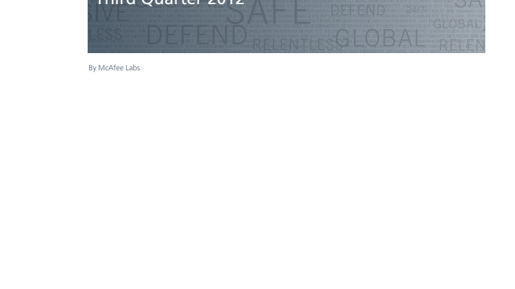 McAfee Threats Report: Q3 2012