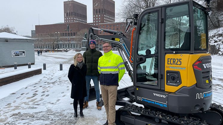 Volvo ECR25 Electric - första eldrivna minigrävaren till Norge