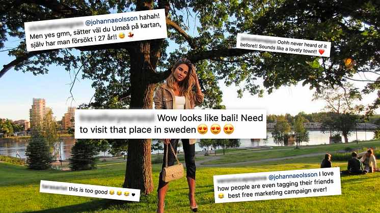 Flera internationella influcencers fejkade in sig på bilder i Umeå