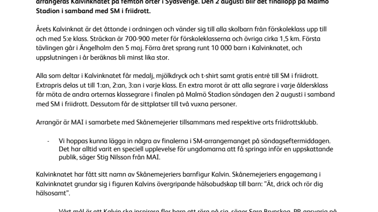 Dags igen för Kalvins egen löpartävling 