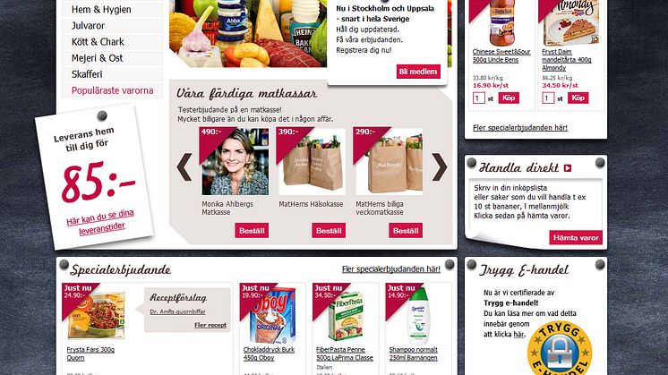 MatHem nomired till årets e-handlare