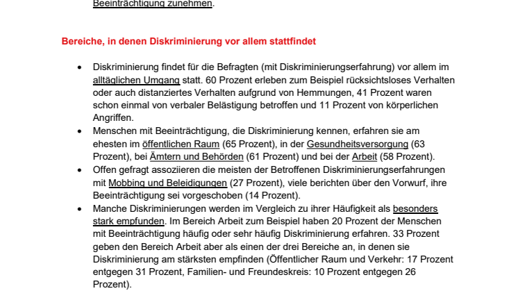 Umfrage zu Diskriminierungserfahrungen - Faktenblatt