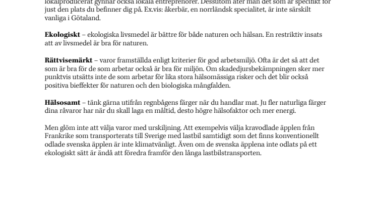 Mat och klimat: Vardagspunkter