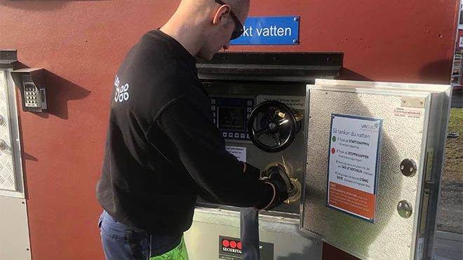 Användning av vattenkiosken