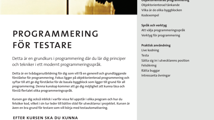 Programmering för testare