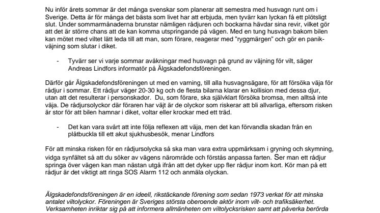 Varning inför husvagnssemestern