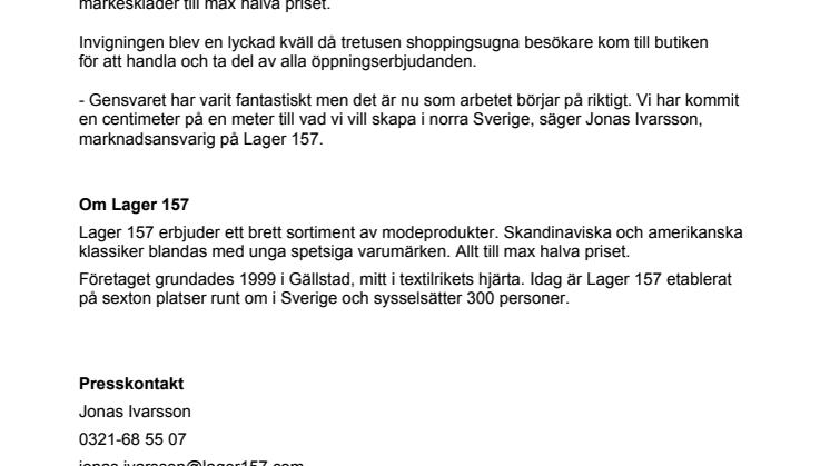 LAGER 157 ÖPPNADE PORTEN TILL NORRLAND
