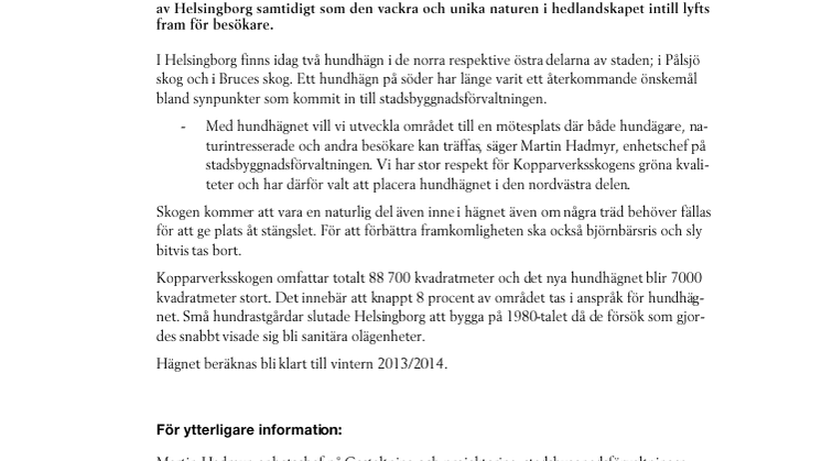 Nytt hägn för hundar på söder