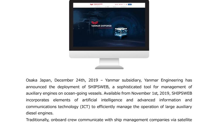 Yanmar Rolls Out SHIPSWEB for Efficient Maritime Management