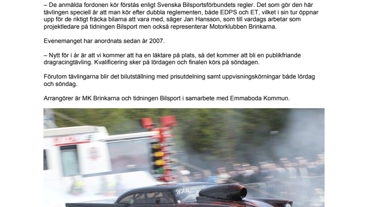 Dragracing på Emmaboda Motorfestival